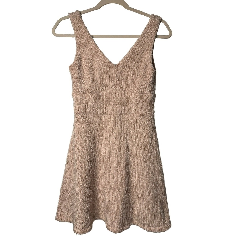 Vylette Fuzzy‎ Sleeveless Mini Dress Ladies Small Light Pink Bodycon Cute Soft